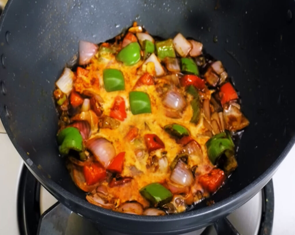veg manchurian gravy process