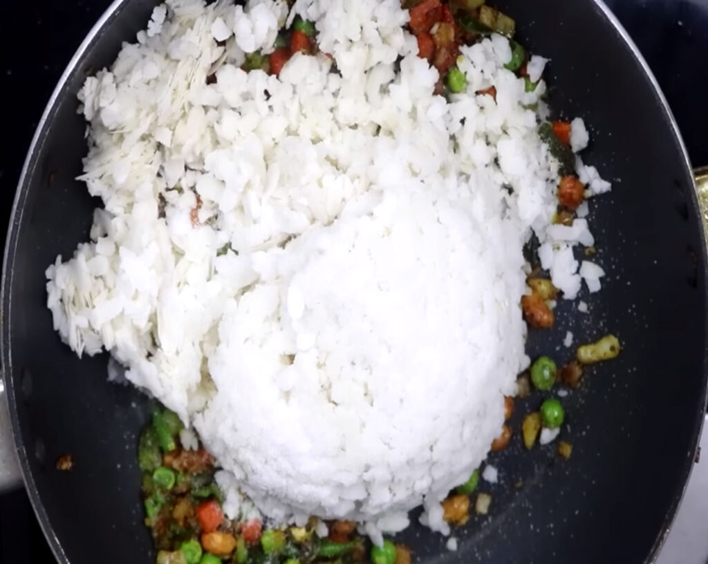 add poha in poha tadka