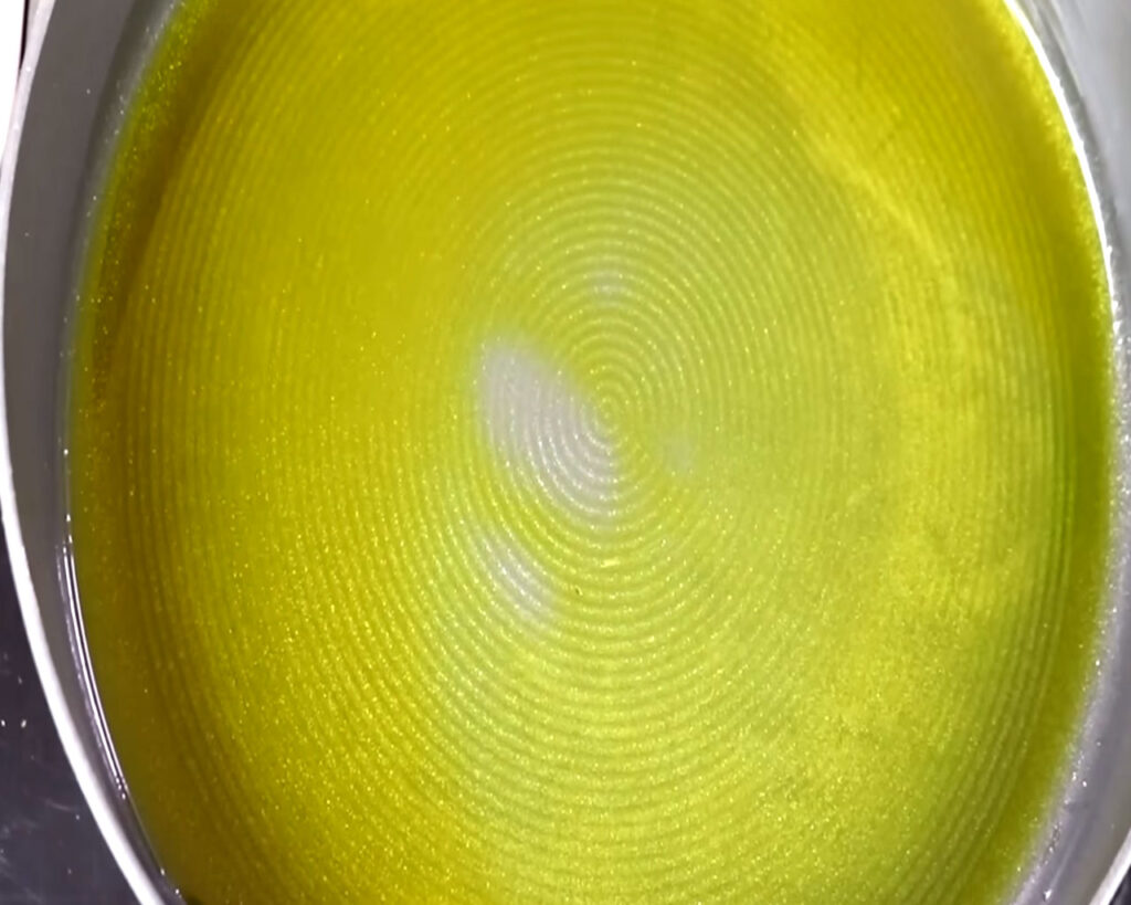 oil heating in a pan for bhindi masala recipe