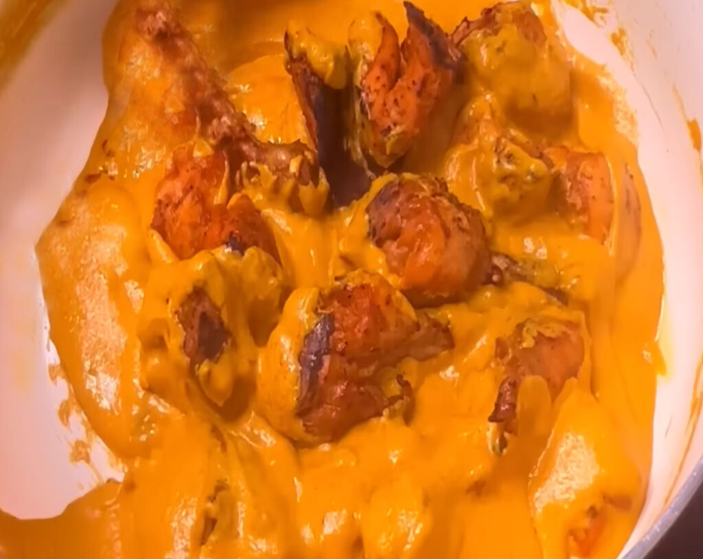 marinated chicken into gravy