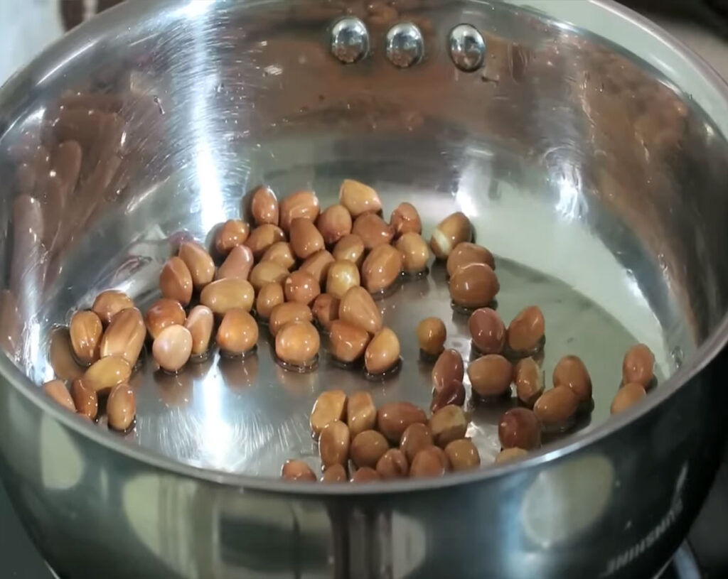 roasting peanuts for south indian upma recipe
