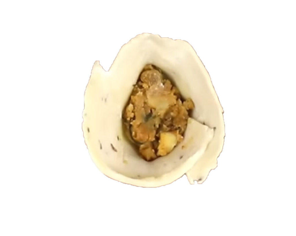 fold dough into cone shape for samosa filling