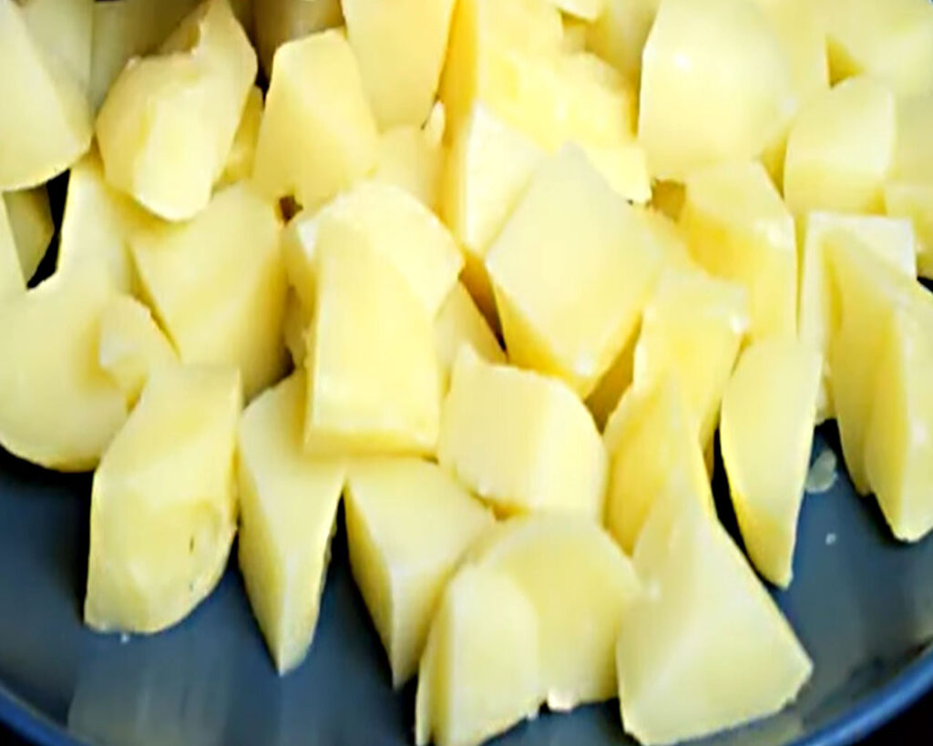 Potatoes for Jeera Aloo preparation.