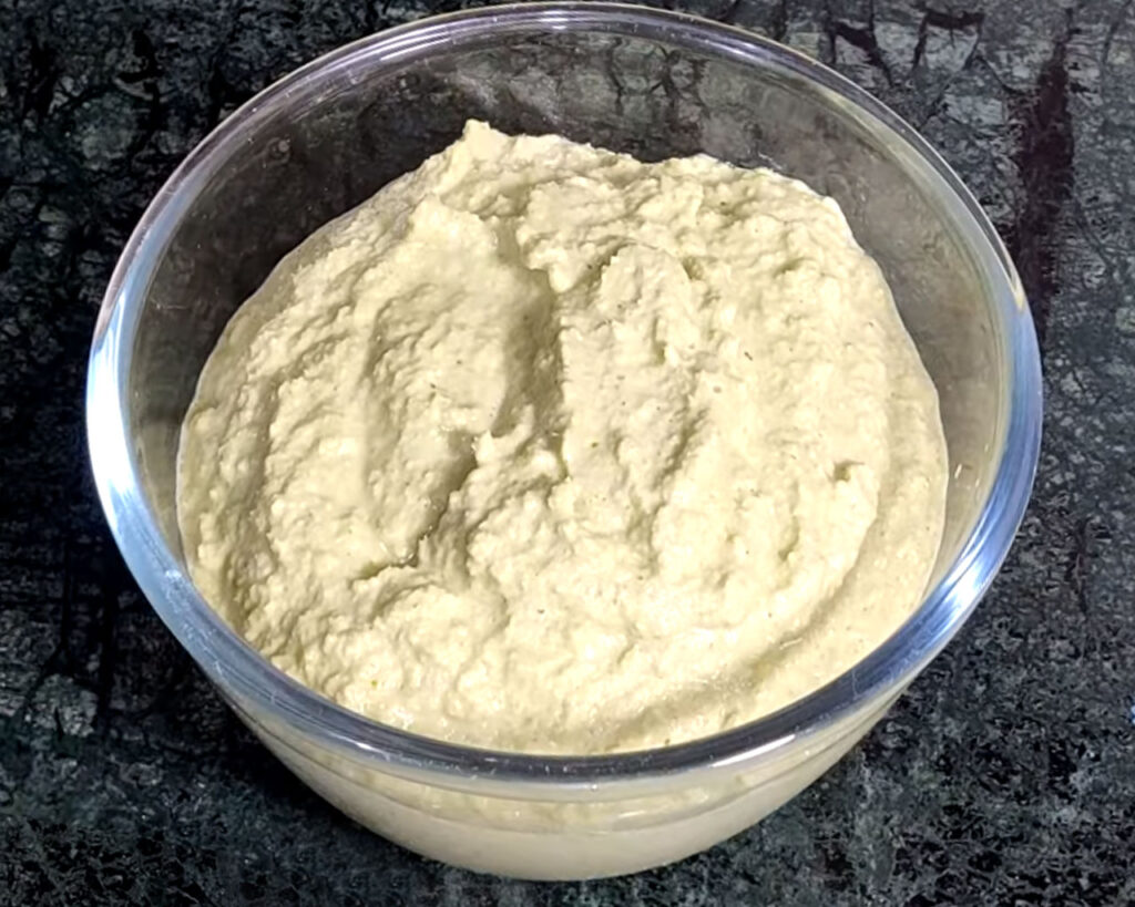 Coconut chutney in a bowl after blending