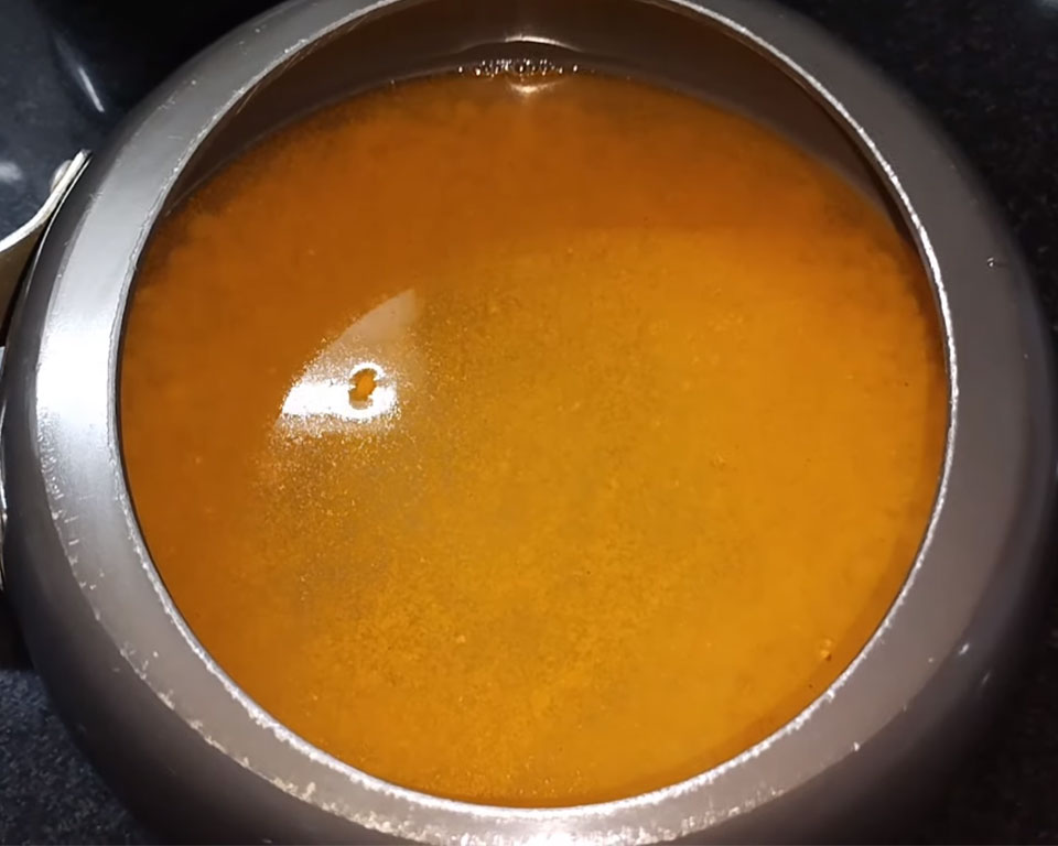 Step 1 of making sambar. Arhar dal (pigeon peas) washed and pressure cooked with turmeric and salt