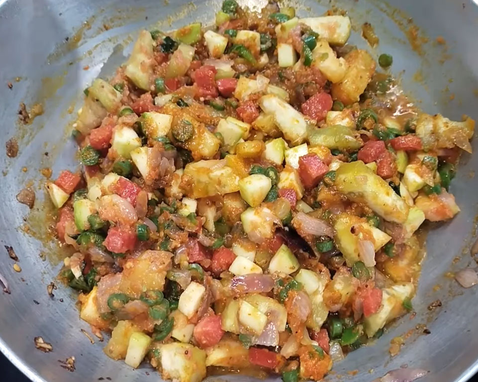 Indian spices including turmeric, red chili powder, salt, and sambar powder mixed into the curry for authentic sambar flavor