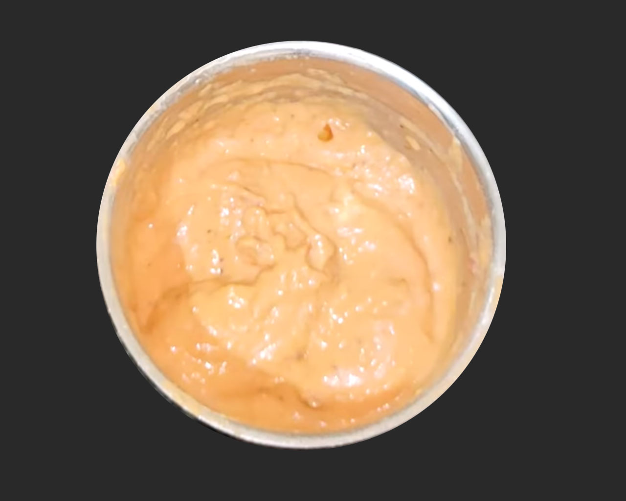 Blended onion, tomato, garlic, and cashew paste for preparing matar paneer gravy