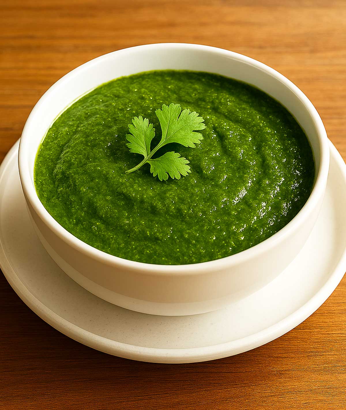 Cilantro chutney (Indian coriander chutney) served in a clean bowl, authentic Indian green chutney recipe for snacks, dosa, idli, paratha, and sandwiches.