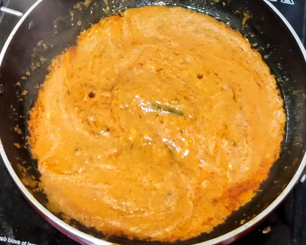 preparing matar paneer gravy