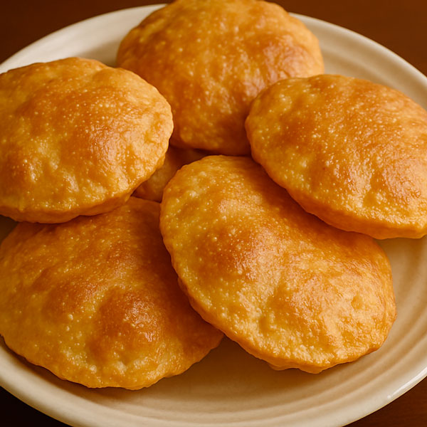 poori puri on a plate