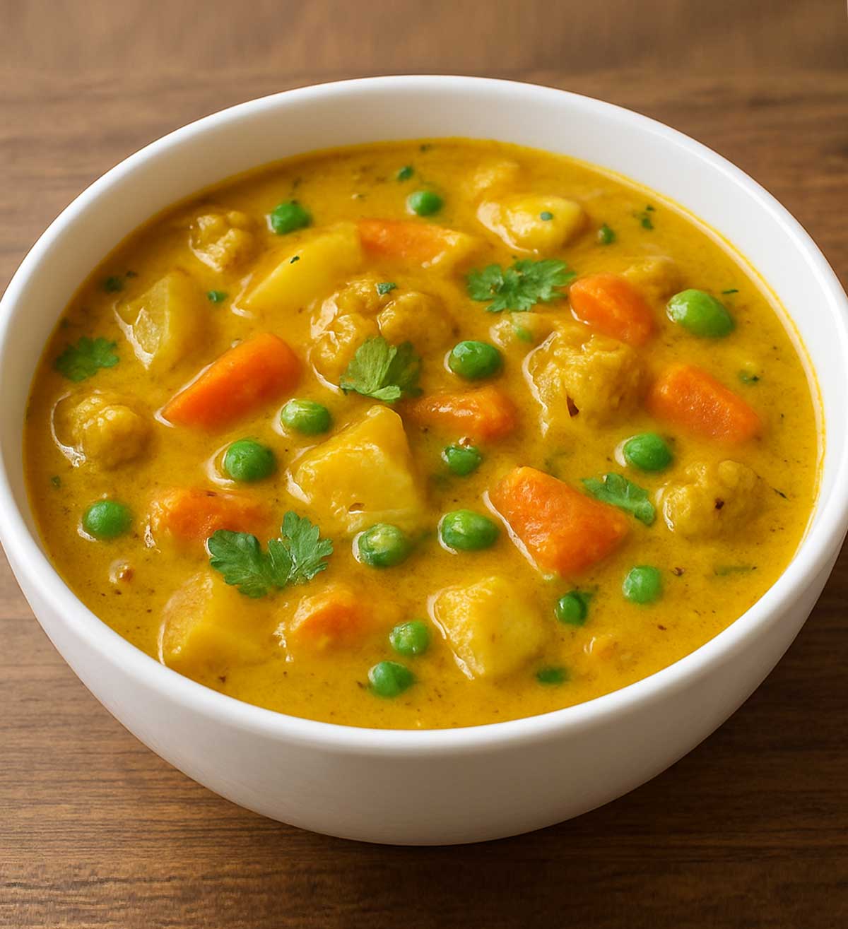 Restaurant-style vegetable kurma with coconut-based curry, rich spices, and tender mixed vegetable.