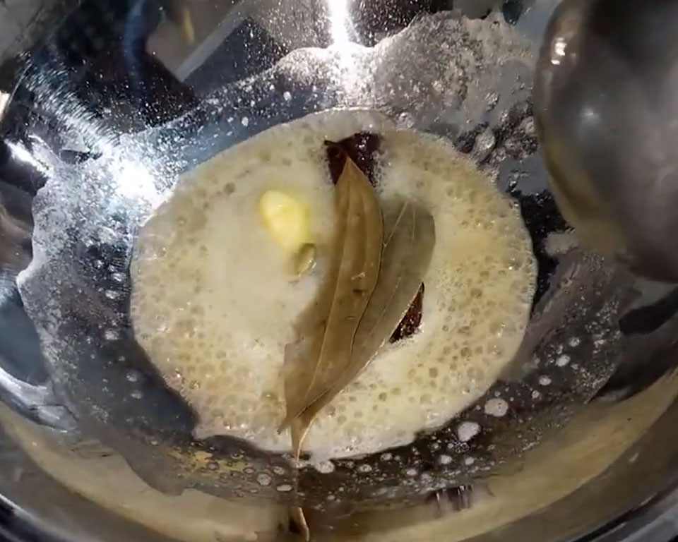 Sautéing whole spices in butter for rich Indian malai kofta curry base