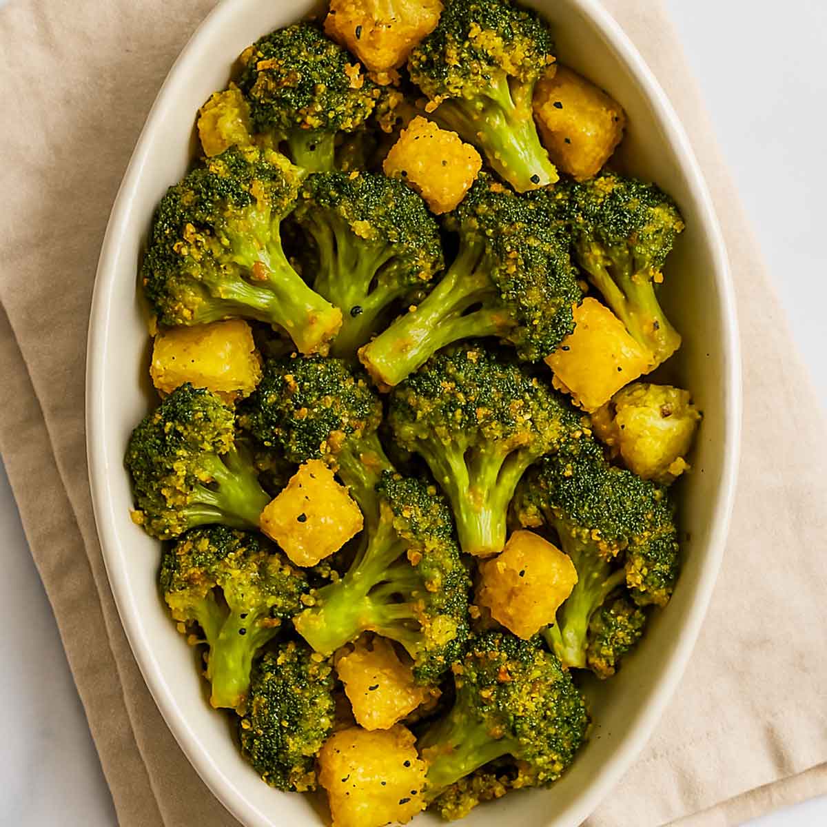 Quick and easy Indian broccoli potato stir fry for weeknight dinner
