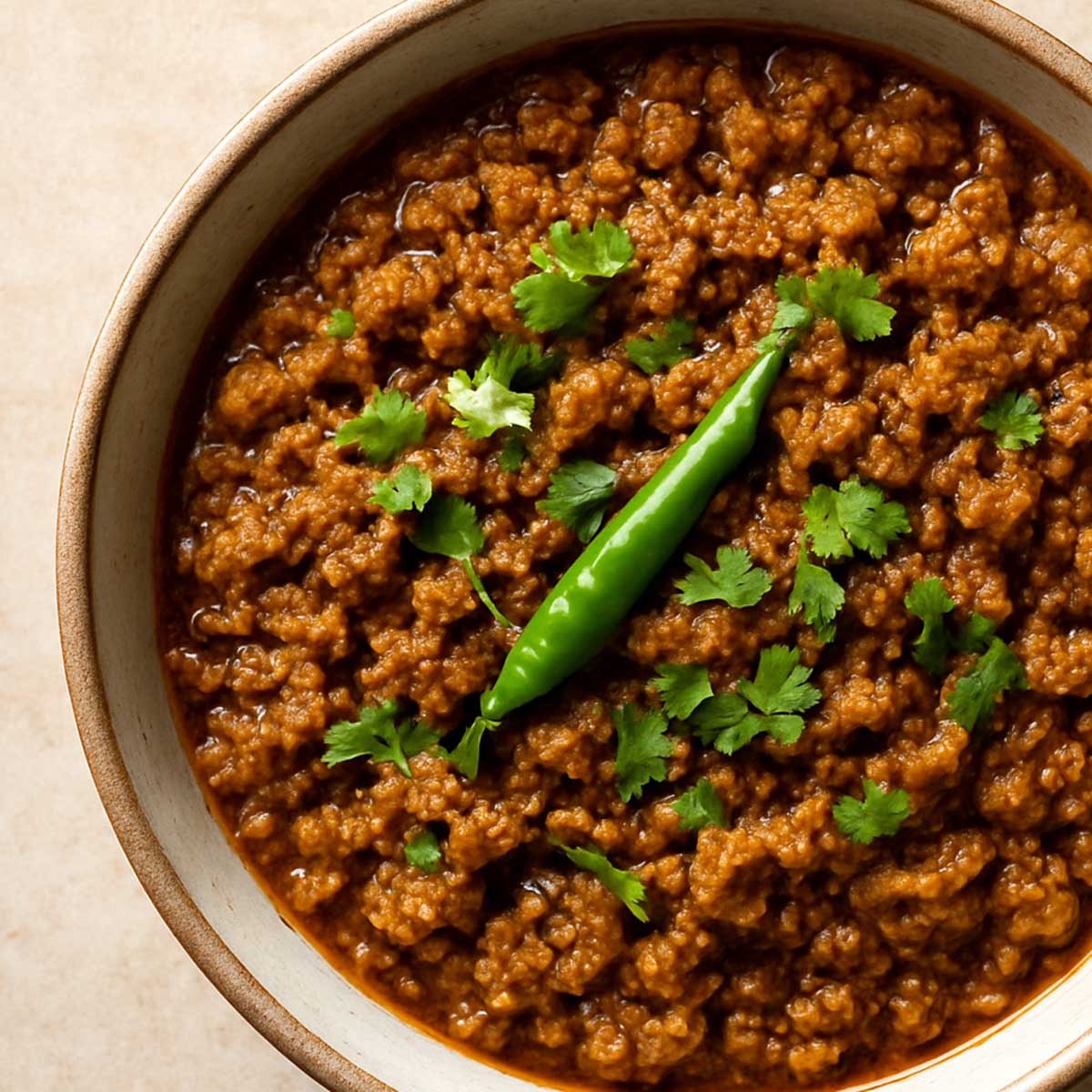 Easy keema curry recipe served in a bowl ready for lunch or dinner