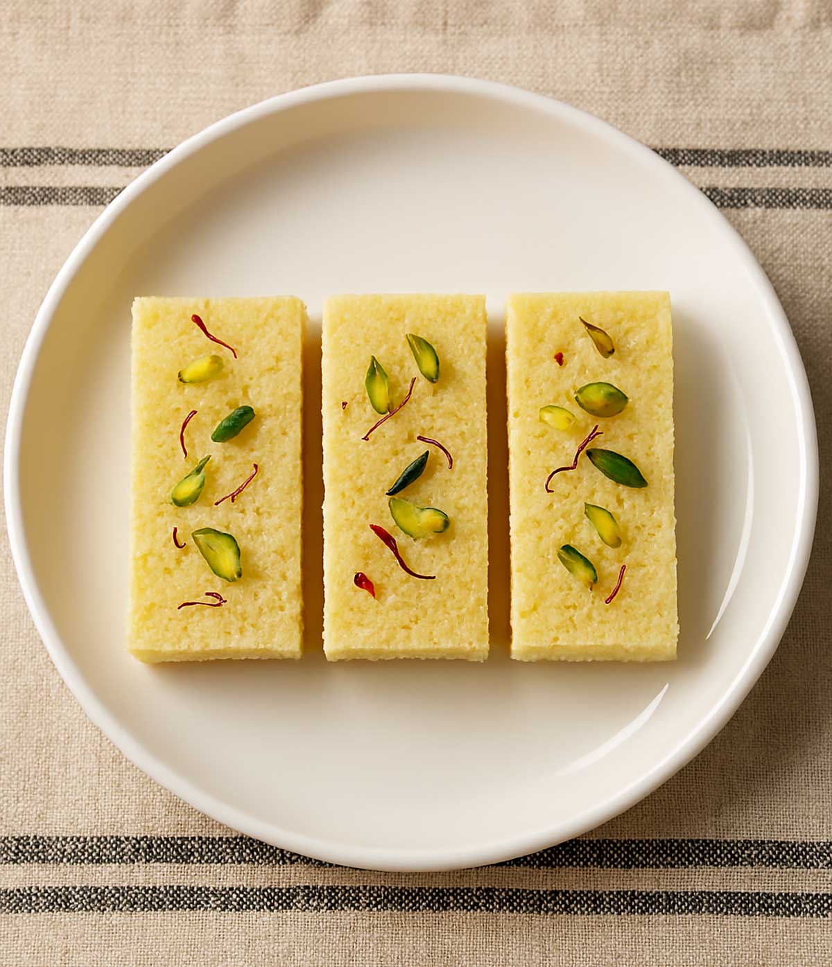 Soft and creamy Milk Barfi served on a plate, traditional Indian sweet dessert.
