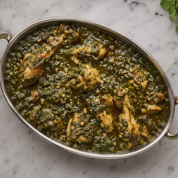 Chicken Saag Recipe (Chicken in Spinach Gravy, Restaurant Style)